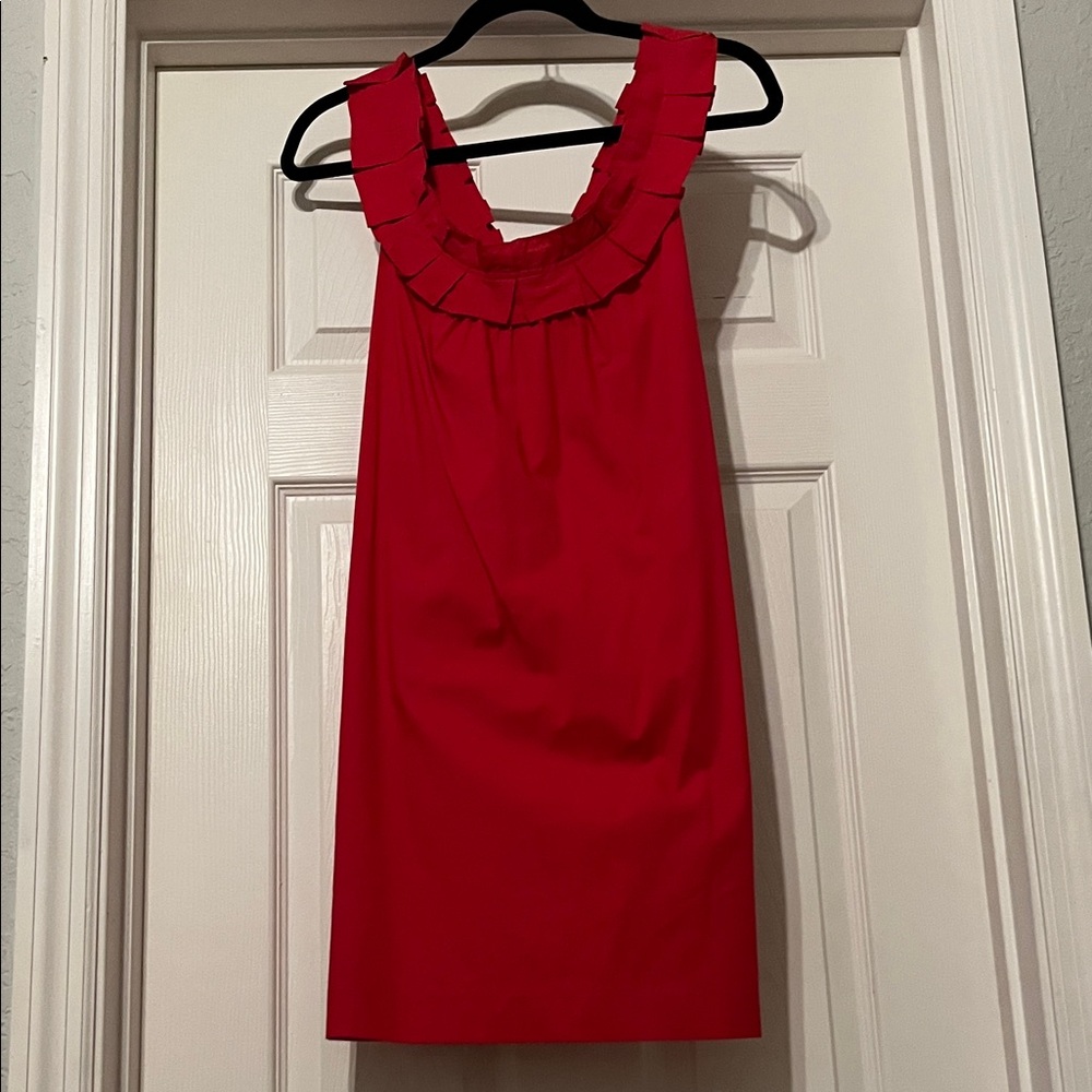 Chic Red Ruffle Mini Dress - Picture 4 of 11